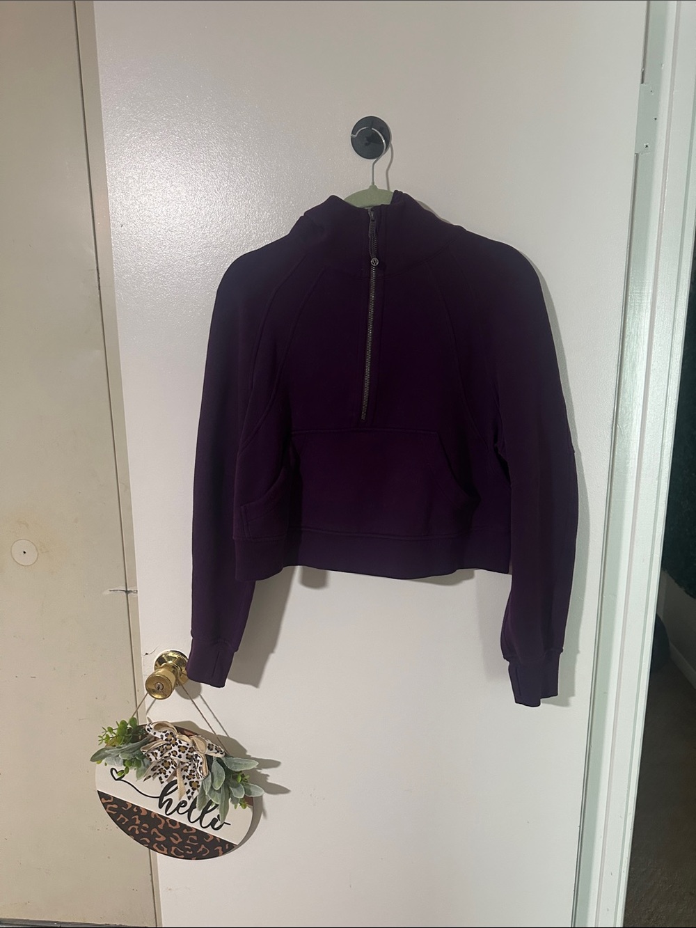 lululemon athletica Cropped Half-Zip Hoodie - Plum